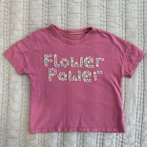 MINI BODEN - 6-7 YR - flower power pink shirt
